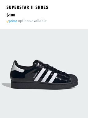 adidas Black and White Superstar II Low-Top Sneakers